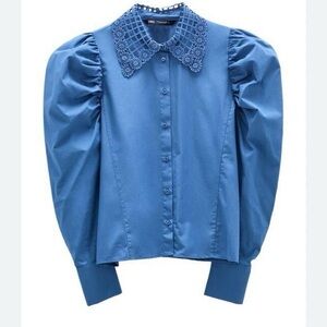 Zara Crochet Collar Shirt